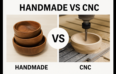 مقایسه ظروف چوبی دست‌ساز و CNC